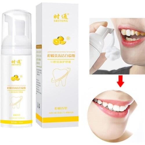 Herbal Teeth Whitening Lemon Mousse Flavor Foam Toothpaste Fresh Tooth Wash Tooth Powder Remove Bad Breath Whitening Teeth