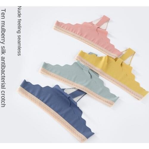 European Cotton Thong Panties Sexy Lace Panties Fashion Sports T-Pants Low Waist Seamless Breathable G-String Female Lingerie