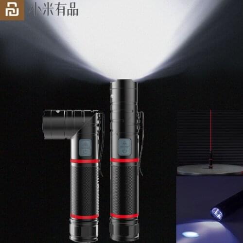 Youpin Flashlight Portable Bottom Magnetic Strong Light Flashlight Cold Light Dual Gear LED Adjustable Waterproof for Smart