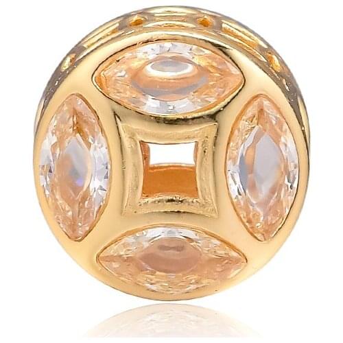 CKK Silver 925 Jewelry Good Fortune Coin Charm, Shine Sunshine Fits Original Bracelet Sterling Silver Beads