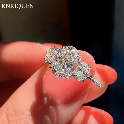 Sparkling 100% 925 Sterling Silver 5A Zircon High Carbon Diamond Wedding Engagement Rings for Girlfriend Womens Jewelry Gift