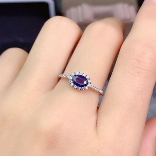 Natural Sapphire Ring Luxury Exquisite Ladies Jewelry Classic Fashion Trend S925 Sterling Silver Engagement Wedding Autumn New