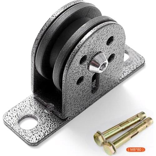 1Pcs Steel Nylon Grooved Wheels Noiseless Lifting pulley Sports Fitness Mute hanging wheel Traction fixed pulley load 300KG