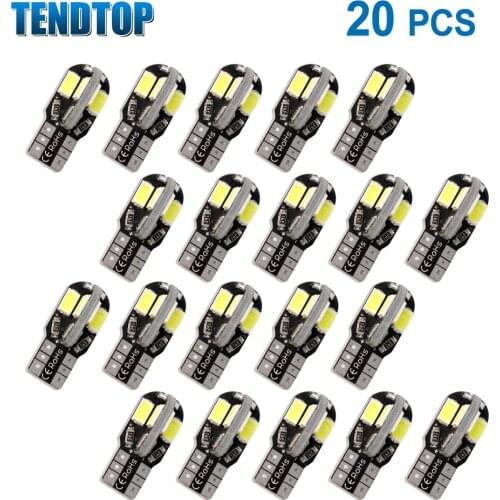 10/20pcs T10 Led Canbus w5w 5630 8SMD 12V Car Interior Lights Side Wedge Light Auto Signal Lamp White Car Styling
