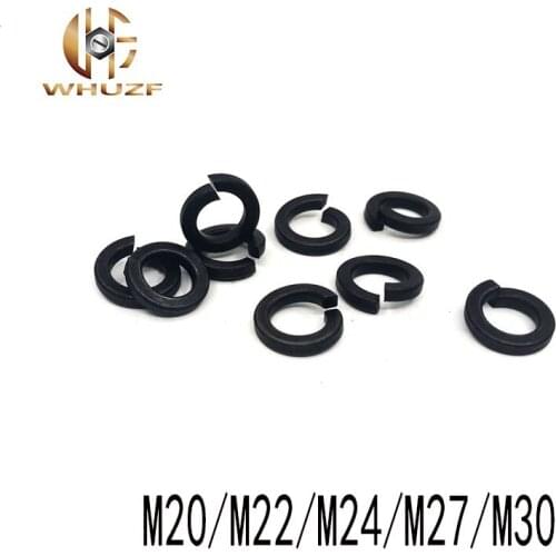 10pcs M20/M22/M24/M27/M30 spring washers Black Carbon Steel spring washers open washer spring washers