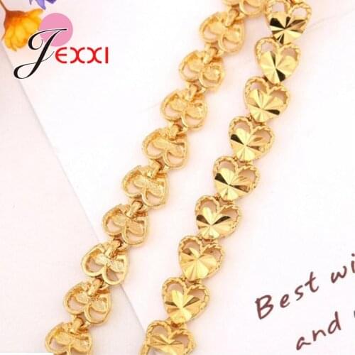 100% 925 Sterling Silver Simple Trendy Style Beautiful Heart Design Bracelets Metal Jewelry for Women Ladies Wholesale