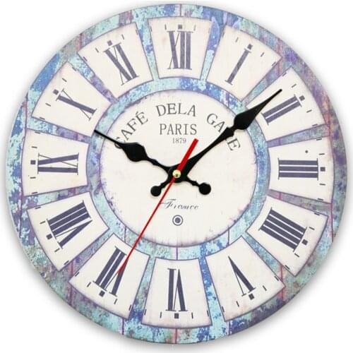 12 Inch Creative Living Room Wall Clock Retro Style Wooden Silent Clock Home Decorative Wall Clock Room Decor