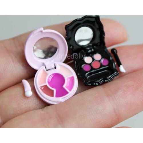2PCS/SET 1/6 Scale Cute Miniature Dollhouse Blush + Lip Gloss Cosmetic for Barbies Blyth Doll Dressing Accessories Toy