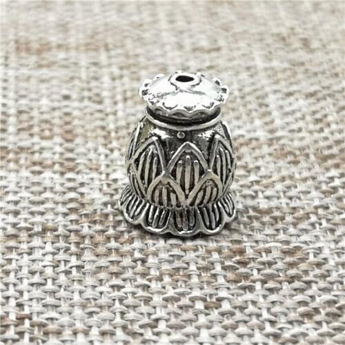 925 Sterling Silver Louts Bead Cones Spacer Cap for Bracelet Yoga Meditation