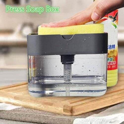 2-in-1 Soap Pump Dispenser With Sponge Holder Liquid Dispenser Container Hand Press Soap Organizer Kitchen Cleaner Tools new