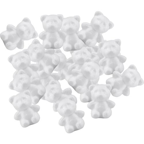 20Pc Polystyrene styrofoam Bear Shaped Ornaments For Kids Kindergarten DIY Handcraft Handwork Hallowen Christmas Gifts Decors