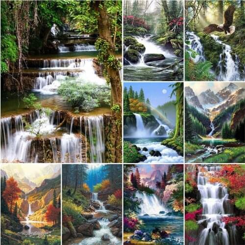 5D Diamond Painting Waterfall Art Picture Full DIY Diamond Embroidery Landscape Cross Stitch Mosaic Decor For Home
