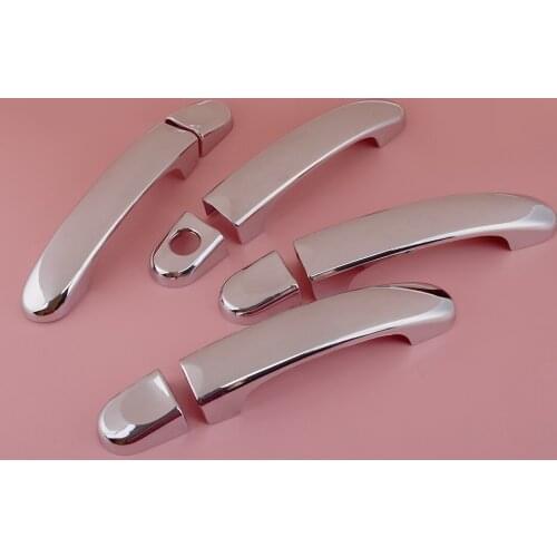 8Pcs Chrome ABS Door Handle Cover Trim Protector Cap fit for VW Transporter T5 Touran 2003 2004 2005 2006 2007 2008 2009-2015