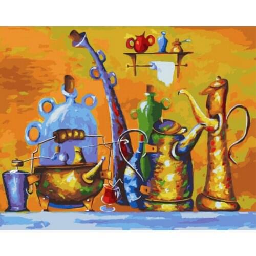 Frameless picture oil painting by numbers wall decor diy painting on canvas for home decor 4050 kitchen