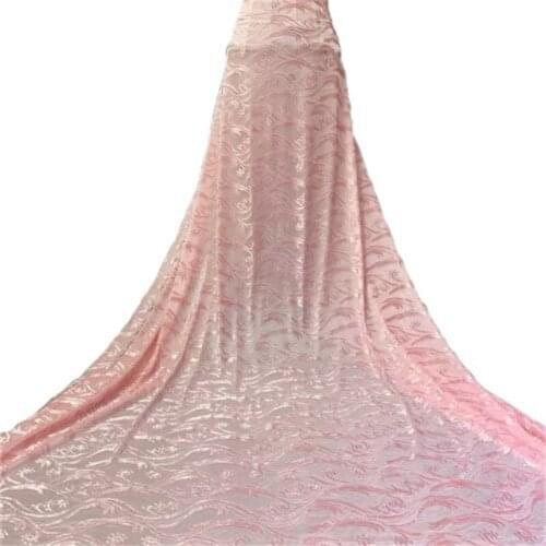 Shining Pink Velvet Lace Fabric Beaded French Laces Fabrics Quality Tulle French Nigerian Lace Applique Dress Royal Blue