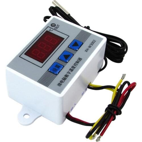 12V/24V/220V XH-W3002 ABS Digital Temperature Controller Switch With 1M Waterproof Probe LCD Display