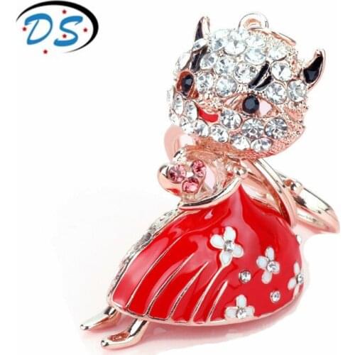 Dongsheng jewelry Women Handbags Purse Keyrings Keychain Boutique Accessories Cute Cat Keyring Key Chain chaveiro llavero