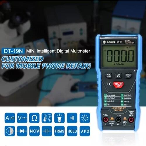 DT-19N Ammeter High-precision Intelligent Digit A Multimeter Mini-automatic universal Meter for Mobile Phone Repair