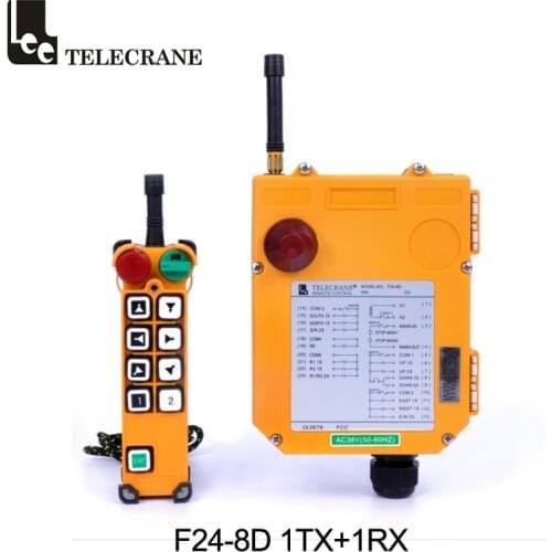Telecrane F24-8D 2 steps 8 keys wireless radio industrial crane remote controller for overhead crane hoist and handing equipmen