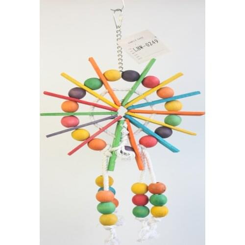 Bird Toys Supplies Large Size 44*22cm Ferris Wheel Style Colorful Wooden Parrots Or Other Pet Toys With Beads Bird Toy