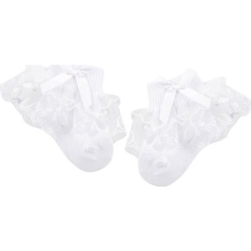 Ins Baby Girl Cute Socks Cotton Lace Ruffled Bow Princess Party Toddler Children Socks Kids Accessories