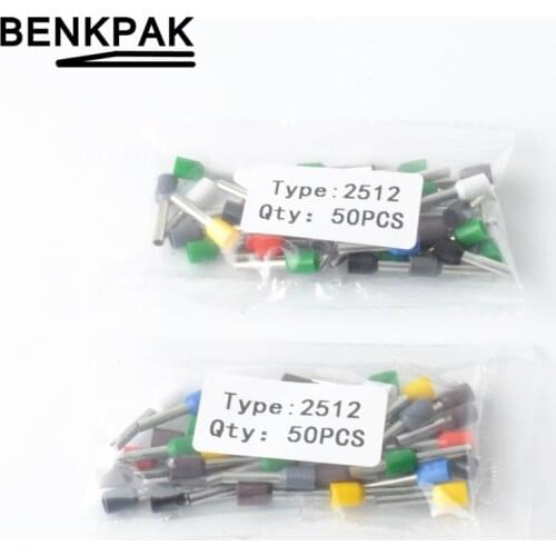 50PCS 14 AWG 2.5mm2 Insulated Cord End Terminal block Wire Ferrules E2512
