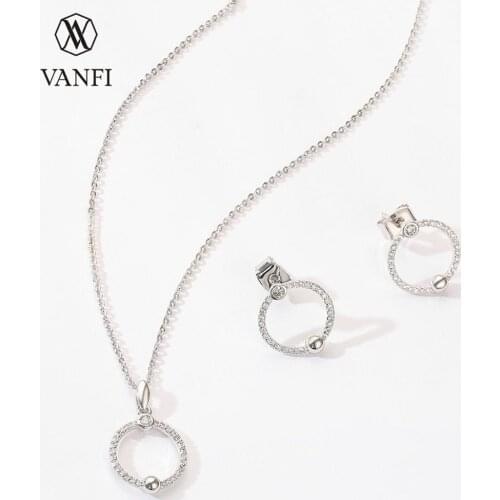 Kfvanfi fashion 2020 new model cubic zirconia dainty necklace simple stud earrings for women