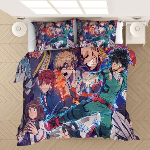 My Hero Academia Bedding Set Duvet Cover Pillowcases Anime 3D Printed Comforter Bedding Sets Bedclothes Bed Linen (NO Sheet)