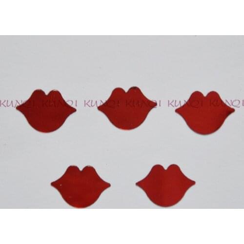 500Pcs/1000pcs/lot 9*15mm Red Lip Loose Paillette Sequins Beautiful Crafts for Sewing/Webbing Diy Accessory Kids DIY