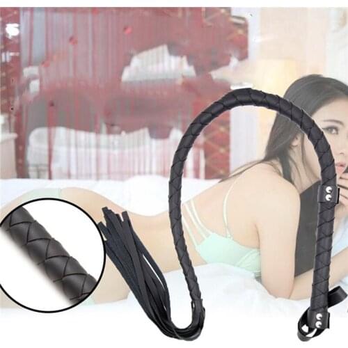 Faux Leather Long Horse Whip High Quality Black Faux Leather Bullwhip Horse Whip