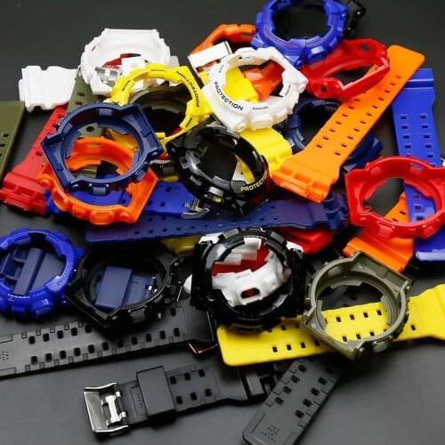 Watch Accessories for Casio G-SHOCK GD GA110 GA GD100 GD GA120 Watch Mens Black Gold Black Warrior Resin Strap Case Women band