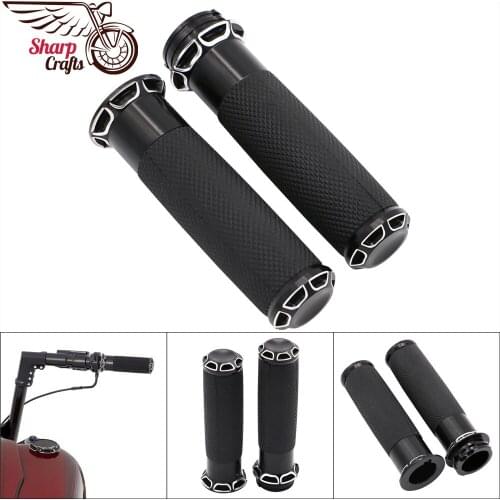 Motorcycle Rubber Control Grip Hand Grips For Harley Sportster Iron XL883 1200 Forty Eight Softail Dyna Fat boy Touring Custom