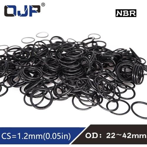 20PCS/lot Rubber Ring Black NBR Sealing O-Ring CS1.2mm OD 22/28/42mm O Ring Seal Rubber Gasket Nitrile Oil Rings Washer