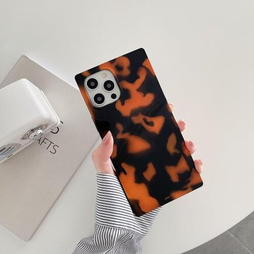 Luxury Orange black tpu Phone Case For iphone cover Natural Phone Case For iPhone 12 11 X Xs Xr 8 7 6 6s Plu Print Cover
