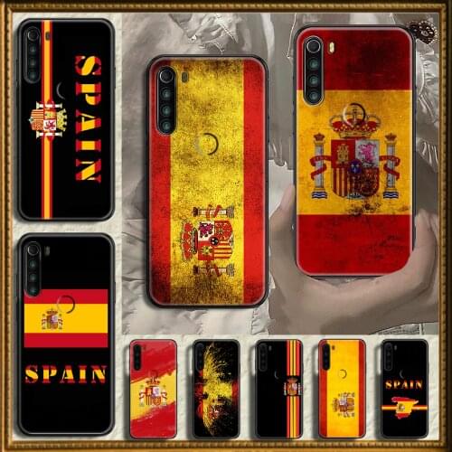 Spain Flag Coat of Arms Phone case For Xiaomi Redmi Note 7 7A 8 8T 9 9A 9S 10 K30 Pro Ultra black painting cell cover fashion