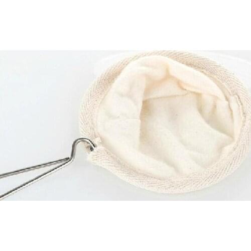 Stainless Steel Handle Flannel Cloth Strainer Reusable Coffee Filter Bag Dropping Pot Mesh Basket Tools Kitchen Accessories