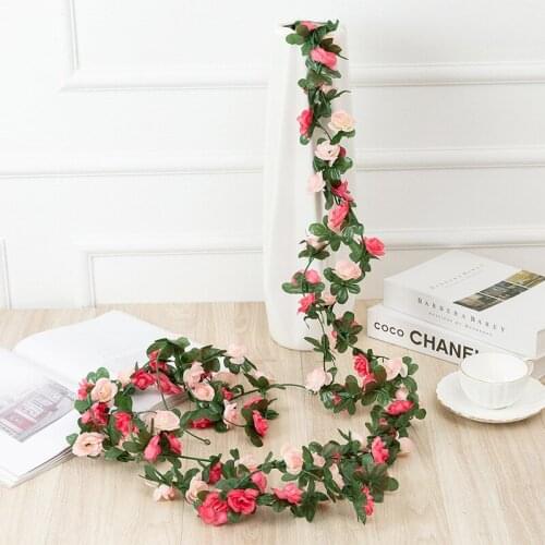 Wedding Decoration Rattan Rose Garland 2.2m Artificial Flowers Birthday Party Decor Valentines Day Gift Anniversaire Home Decor