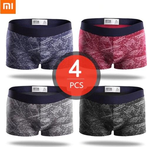 4pcs Xiaomi Mijia mens underwear Modal Comfortable breathable boxer home slim sexy panties for men convex men summer underwear