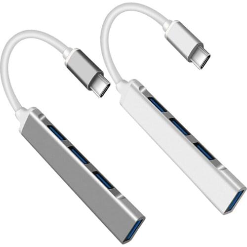 USB C Hub 4-In-1 C-Type Aluminum Hub Adapter with USB3.0X1+USB2.0X3 Ports for Air/Pro 2017/2018 XPS