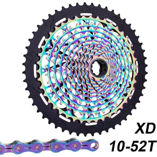 12S MTB 12 Speed 10-50T 52T Bicycle Cassette XD Rainbow Full steel 9T 12Speed Mountain Bike Sprocket Freewheel