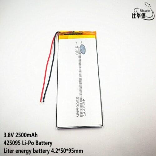 10pcs Liter energy battery Good Qulity 3.7V,2500mAH 425095 Polymer lithium ion / Li-ion battery for tablet pc BANK,GPS,mp3,mp4