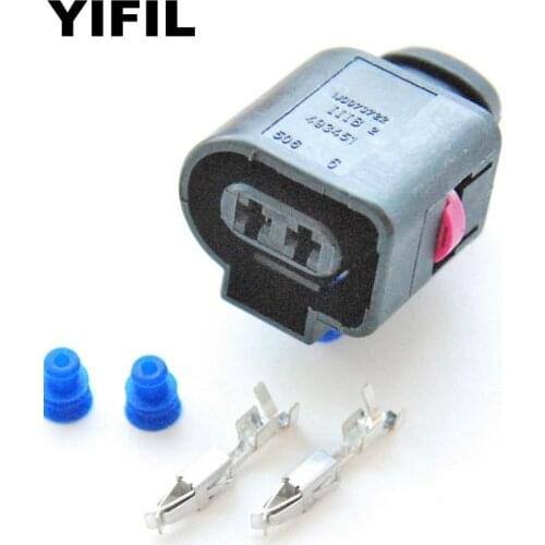 10pcs/lot 2 Pin/Way Sealed Female Electrical Horn Connector Plug For AUDI VW Skoda Passat VAG Group 1J0973722 1J0 973 722