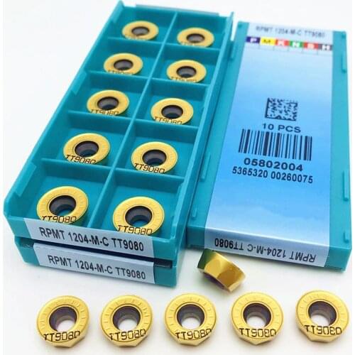 10PCS R6 cemented carbide RPMT1204M C TT9080 high quality CNC fillet insert RPMT1204 M C metal turning parts RPMT lathe tool