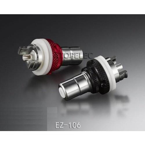 2pcs EIZZ Silver Plated Brass RCA Jack Female Socket Connector for HiFi Audio Video TV CD AMP Signal Panel Chassis Mount EZ-106