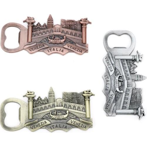 Vintage Style Metal Beer Opener Creative 3D Venice Magnet Refrigerator Message Sticker