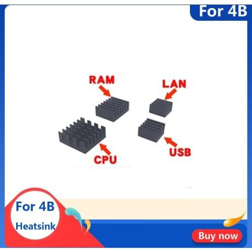 4pcs For Raspberry Pi 4B Aluminum Heatsink Radiator Cooler Kit for Raspberry Pi 4