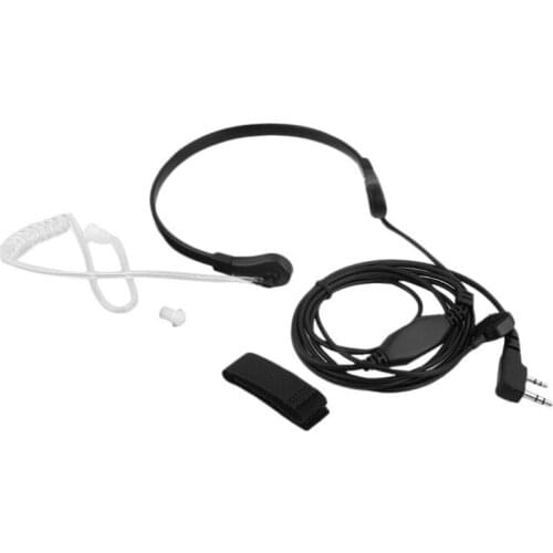 5pc Vibration Throat Microphone Mic PTT Air Tube Headset Headphone For Baofeng Radio UV3R+ Plus UV5RB UV5RC UV-B5 UV-B6 BF-888s