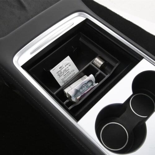 Car Central Armrest Storage Box For Tesla Model 3 Y 2021 Center Console Flocking Organizer Holder Containers Car Accessories