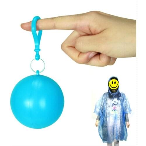 1 pc Disposable Raincoat Adult Emergency Waterproof Hood Poncho Travel Camping Must Rain Coat Key ring raincoat