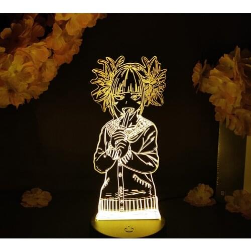 Himiko Toga LED Anime Lamp Kawaii Women Bedroom Decoration Christmas Holiday Lighting Art Decor Table LED Light My Hero Academia